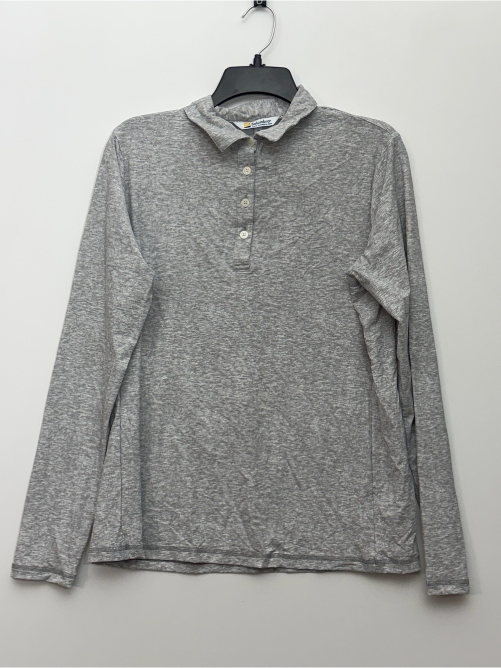 Solumbra Women's BodyShade Polo Long Sleeve Heather Grey Size M